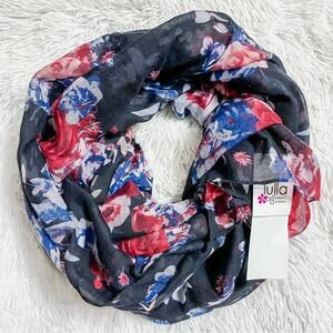 LULLA COLLECTION • Navy Floral Rose Sheer Scarf